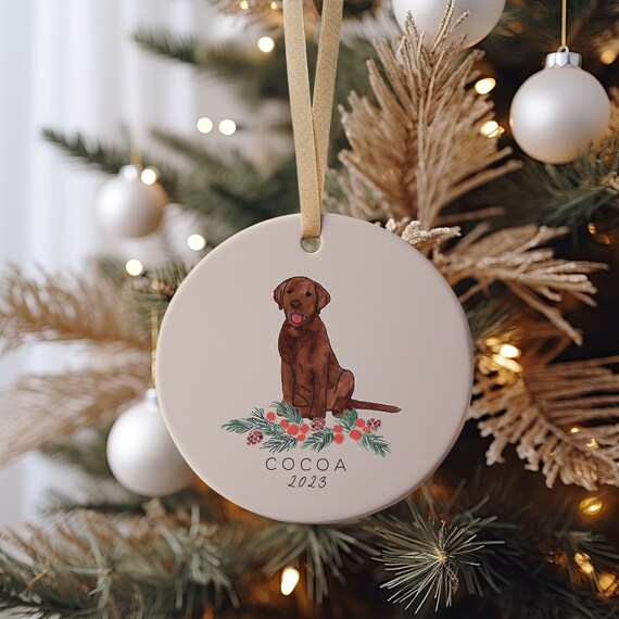 Brown Labrador Retriever Ornament Brown Lab Retriever Christmas