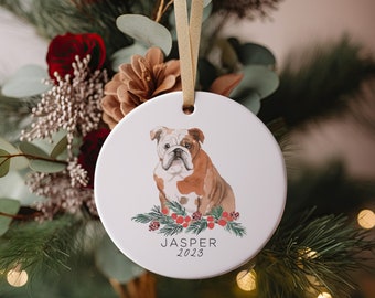 Bulldog Ornament Bulldog Christmas Ornament Bulldog - Etsy