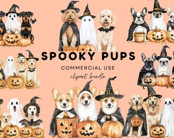 Watercolor Halloween Dogs Bundle png Design, French Bulldog Sublimation Png Design, Tshirt Graphic, Mug Png, Digital Download, Clip Art File