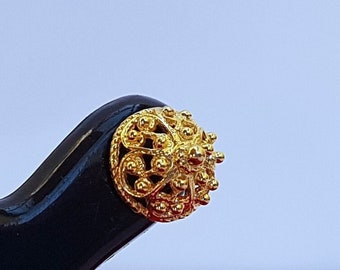 Örhängen i 14k guld, traditionella kroatiska örhängen, örhängen i 14k guld, Dubrovnik-örhängen, filigranörhängen i guld, minimala halvkulörhängen