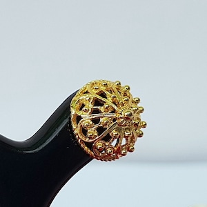 Ethnic Croatian Simple 14k Gold Stud Earrings, 14k Gold Earrings, Gold Filigree Studs, 14k Gold Studs, Gold Wedding Earrings