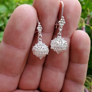 Dubrovnik Filigree Ball Earrings, Traditional Croatian Jewelry, Sterling Silver Filigree Earrings, Everyday Earrings, Silver Ball Earrings image 5