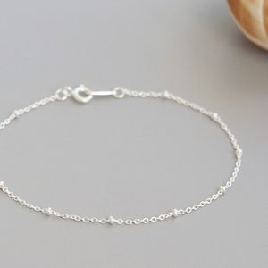 Bracelet fin bracelet chaîne satellite argent sterling 925