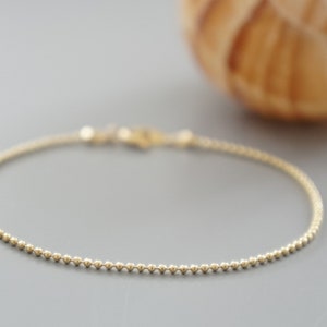 Delicate ball chain bracelet gold plated