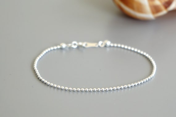 アクセサリー Vintage Silver Ball Chain Bracelet 925 B25 Bracelet Ball Chain 4 mm 19 cm long 925 Sterling Silver