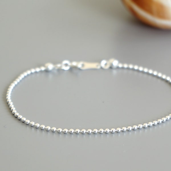 Feines Armband Kugelkette Freundschaftsarmband 925 Sterling Silber