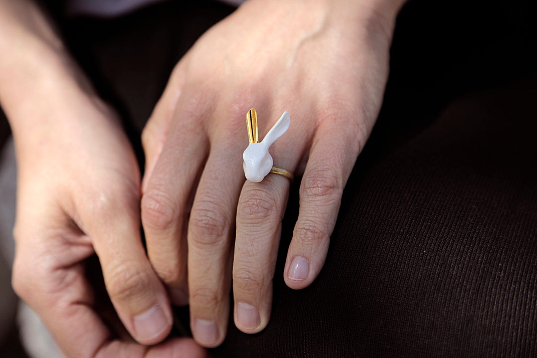 Ear Rabbit Ring Bunny Gold Ear Ring - Etsy