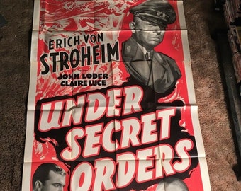 Original Under Secret Orders Three Sheet Movie Poster