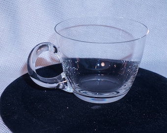 Vintage mid-century handblown crystal coffee/tea cups set of five from our private collection