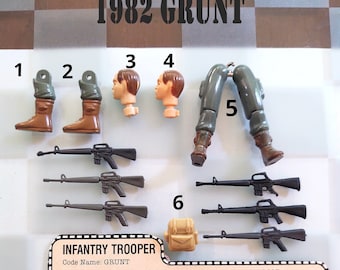 1982 Hasbro GI Joe Grunt Straight Arm Body Parts ARAH