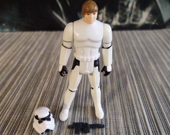 1985 POTF Last 17 Kenner Star Wars Stormtrooper Luke With Vintage Black Blaster, Repro Helmet