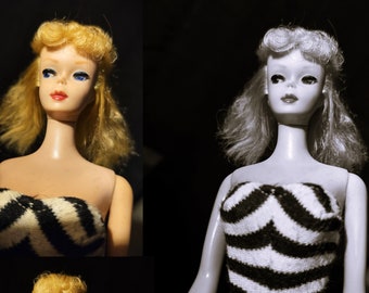 Gorgeous #3 Barbie 850 Blond Ponytail, BLUE EYELINER, No Green Ear, Delightful Crayony Bouquet,  and No Skin Fade-Gorgeous!