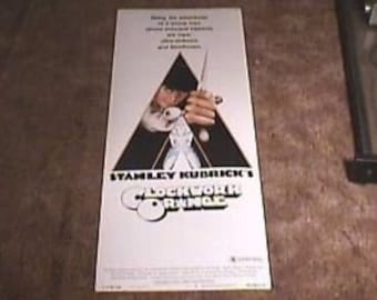 Clockwork Orange Original Insert Movie Poster 14"x36" -- "Well I'm siiiiiingin in the rain . . ."