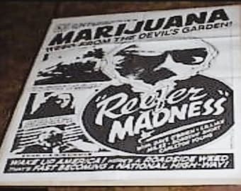 Original Reefer Madness Re-Release 1972 One Sheet Movie Poster 27"x41"