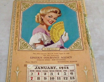 Pinup Calendar "Golden Girl" -- Lincoln Insurance Agency Monmouth, Illinois