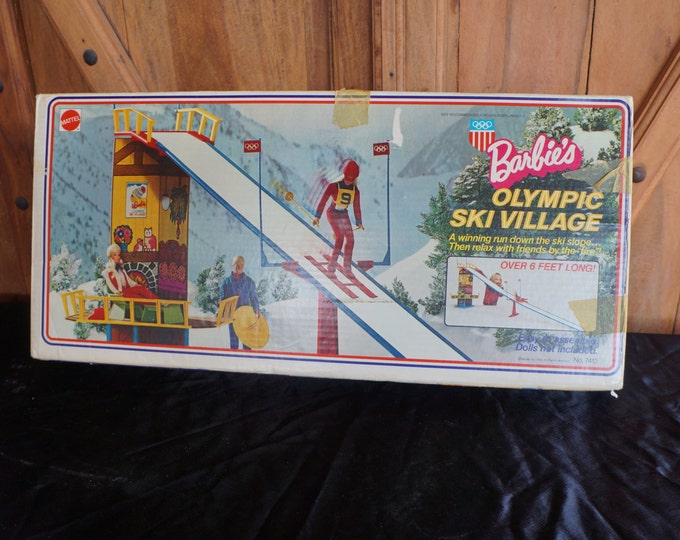 Featured listing image: 1974 Mattel Barbie Olympic Village NMIB!  Winter Olympics ski jump exactly as seen at Pyeong-Chang!