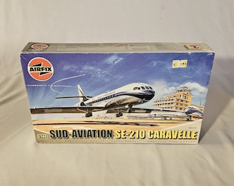 Vintage Airfix SUD Aviation Caravelle, Complete, Unbuilt, Beautiful Box!