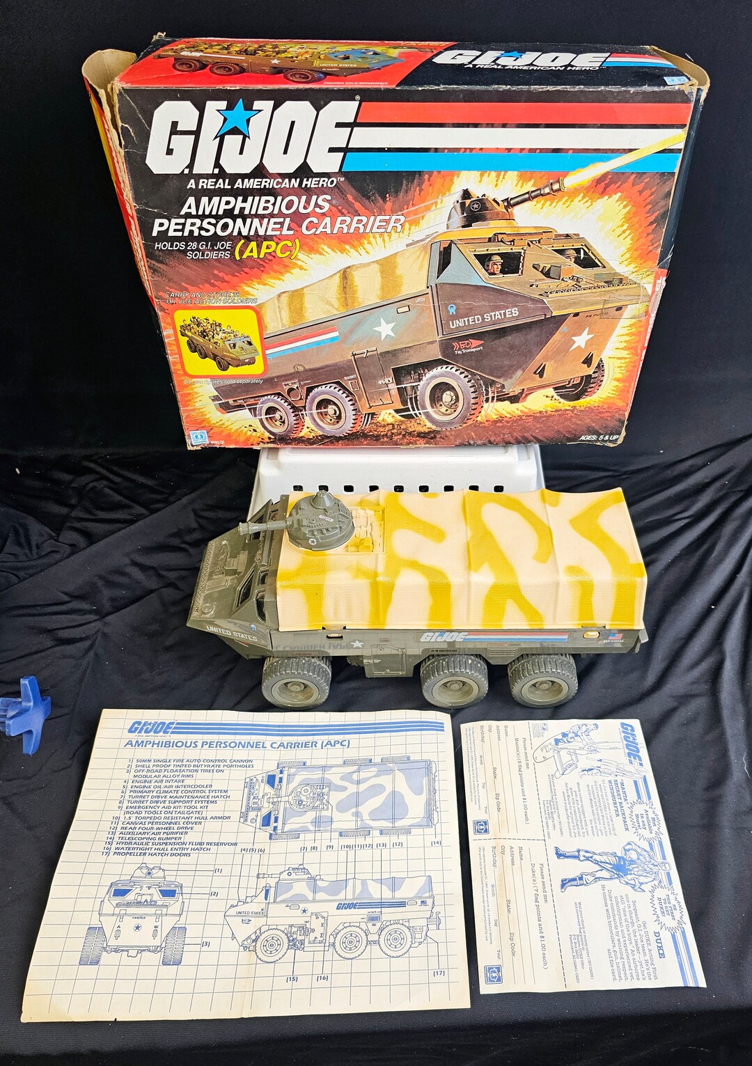 1983 GI Joe APC Complete and Mint in Box With Blueprints, Seat Belts
