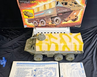 1983 GI Joe APC Complete and Mint In Box With Blueprints, Seat Belts, Gun Turret, and Steering Wheel, Hasbro, ARAH, A Real American Hero