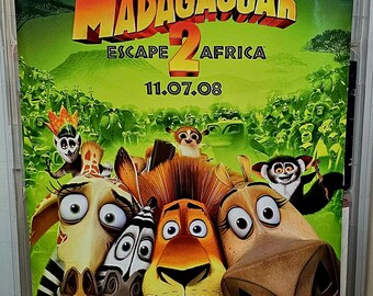 Fiche originale Madigascar 2 : Escape to Africa DS, Alec Baldwin, Chris Rock, David Schwimmer, Jada Pinkett Smith, Bernie Mac 27 x 41 po