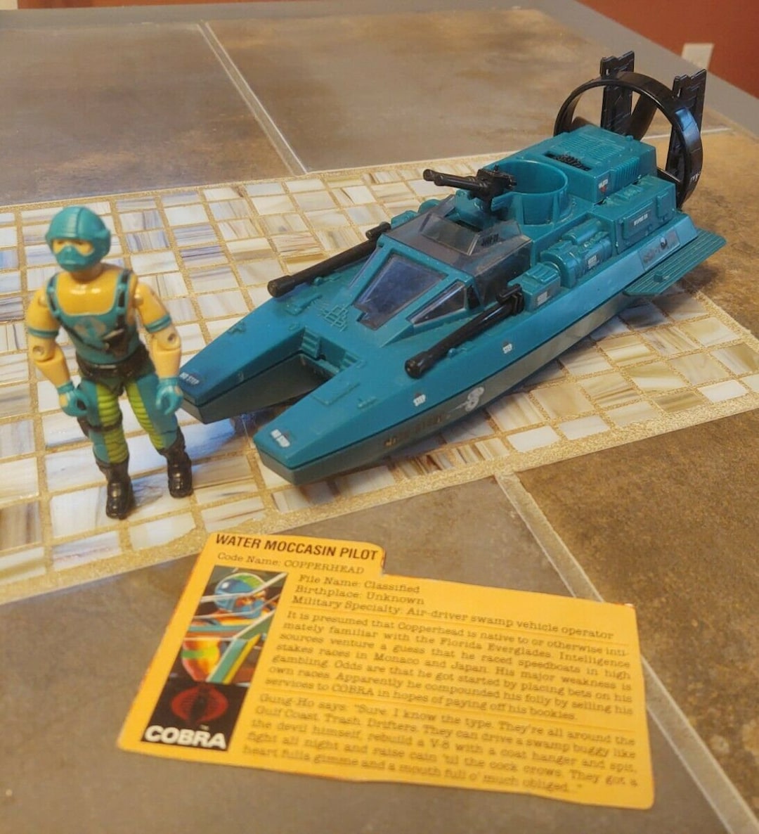 VARIANT 1984 Hasbro GI Joe Water Moccasin Complete Cobra ARAH With