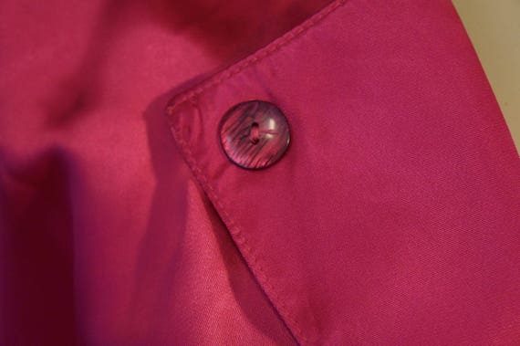 80's hot pink button up, structured shoulder dres… - image 5