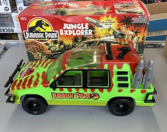 Complete Vintage 1993 Kenner Jurassic Park Jungle Explorer Vehicle Jeep Toy Car