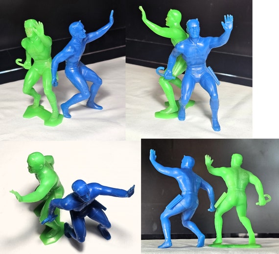 1967 Marx Marvel Superheroes Spiderman, Captain America, Thor