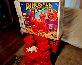 Ensemble de jeu vintage Tim-Mee en plastique transformé avec dinosaures, Dinos supplémentaires