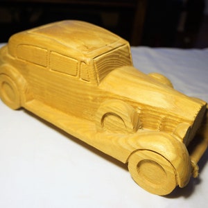 Vintage Hand Carved Solid Ash 1920s Rolls Royce Phantom