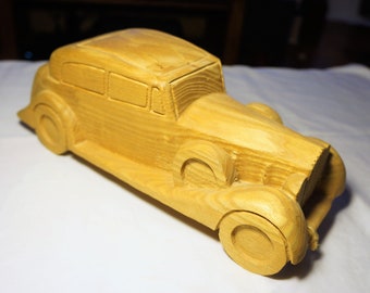 Vintage Hand Carved Solid Ash 1920s Rolls Royce Phantom