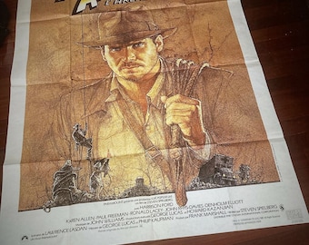 1981 Indiana Jones Raiders of the Lost Ark Original Movie Poster, GRAND Scale, French, 62"x40," Will Be the Boss if Any Room