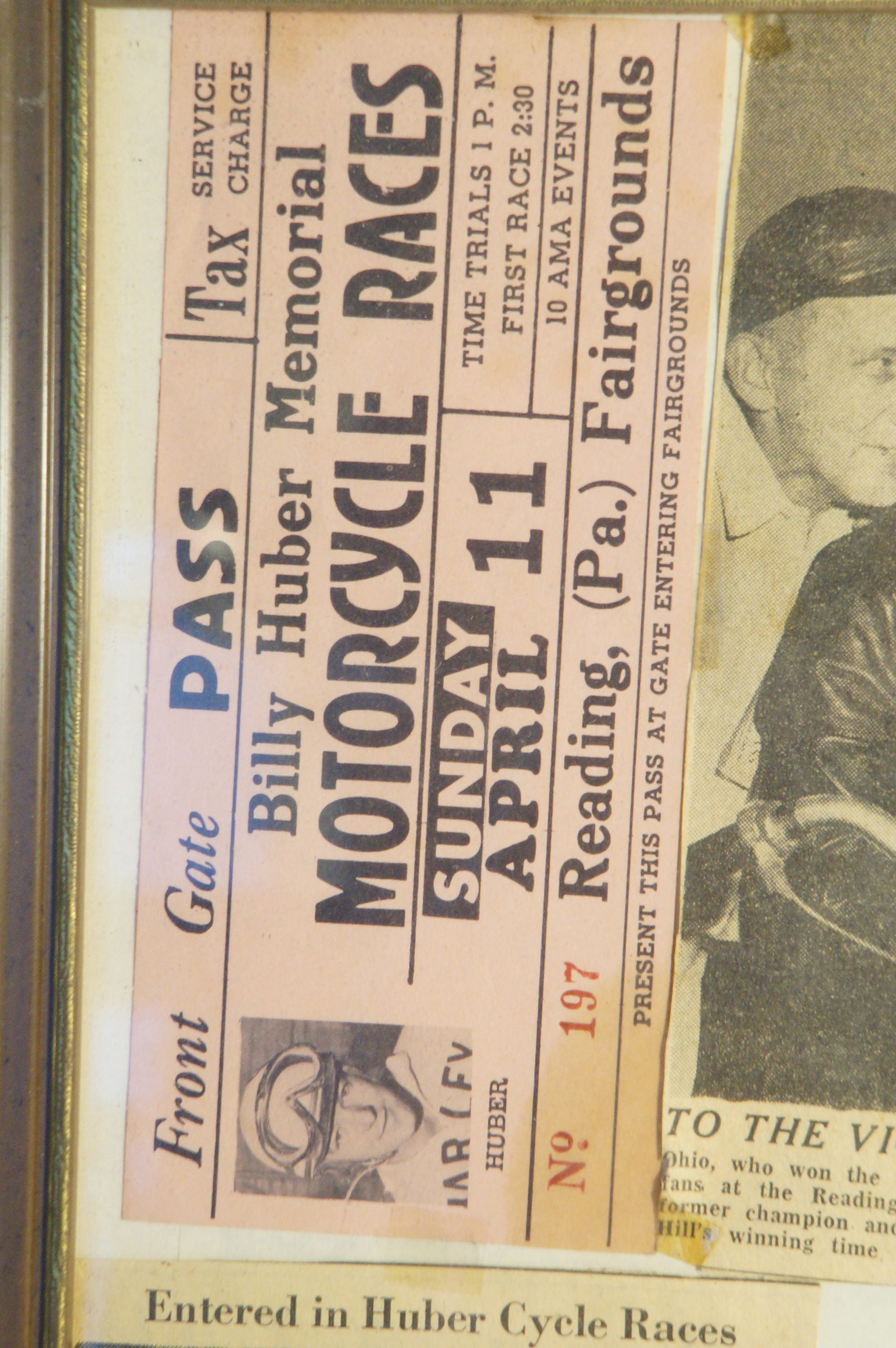 1954 Pagoda Motorcycle Club Pit Pass program 1st Annual ...