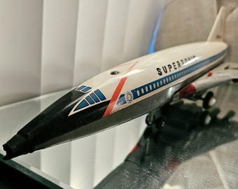 Vintage Yonezawa Boeing 733 Supersonic Jet Plane (No. 315) - Made in Japan 1960s - Works!