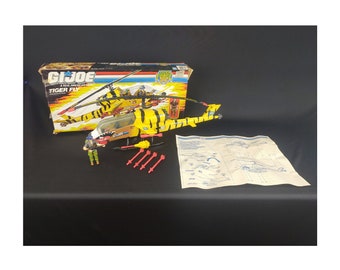 1988 Hasbro GI Joe Tiger Force Tiger Fly Helicopter Complete In Box With Blueprints and Recondo, Immaculate, ARAH