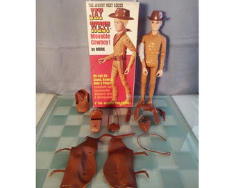 Louis Marx Jay West Best of the West Figure WITH Tether In Original Box