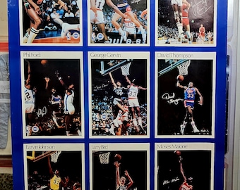 Rare affiche vintage 79 des superstars de la NBA, Larry Bird + Earvin Johnson ROOKIE, Dr. J, George « Ice Man » Gervin, Moses Malone, Sports Illustrated