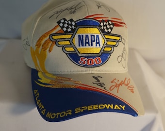 Signed NASCAR 2001 Napa 500 Atlanta Speedway Race baseball cap hat