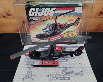 1983 GI Joe ARAH Cobra FANG Hasbro, Complete With Box, Flag Points, and Blueprints, A Real American Hero