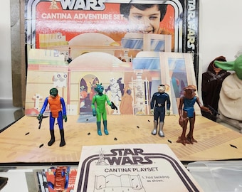 RARE ensemble bleu Snaggletooth Kenner 1978 Star Wars Sears Cantina complet dans sa boîte d'origine, obtenez votre Graal ici !