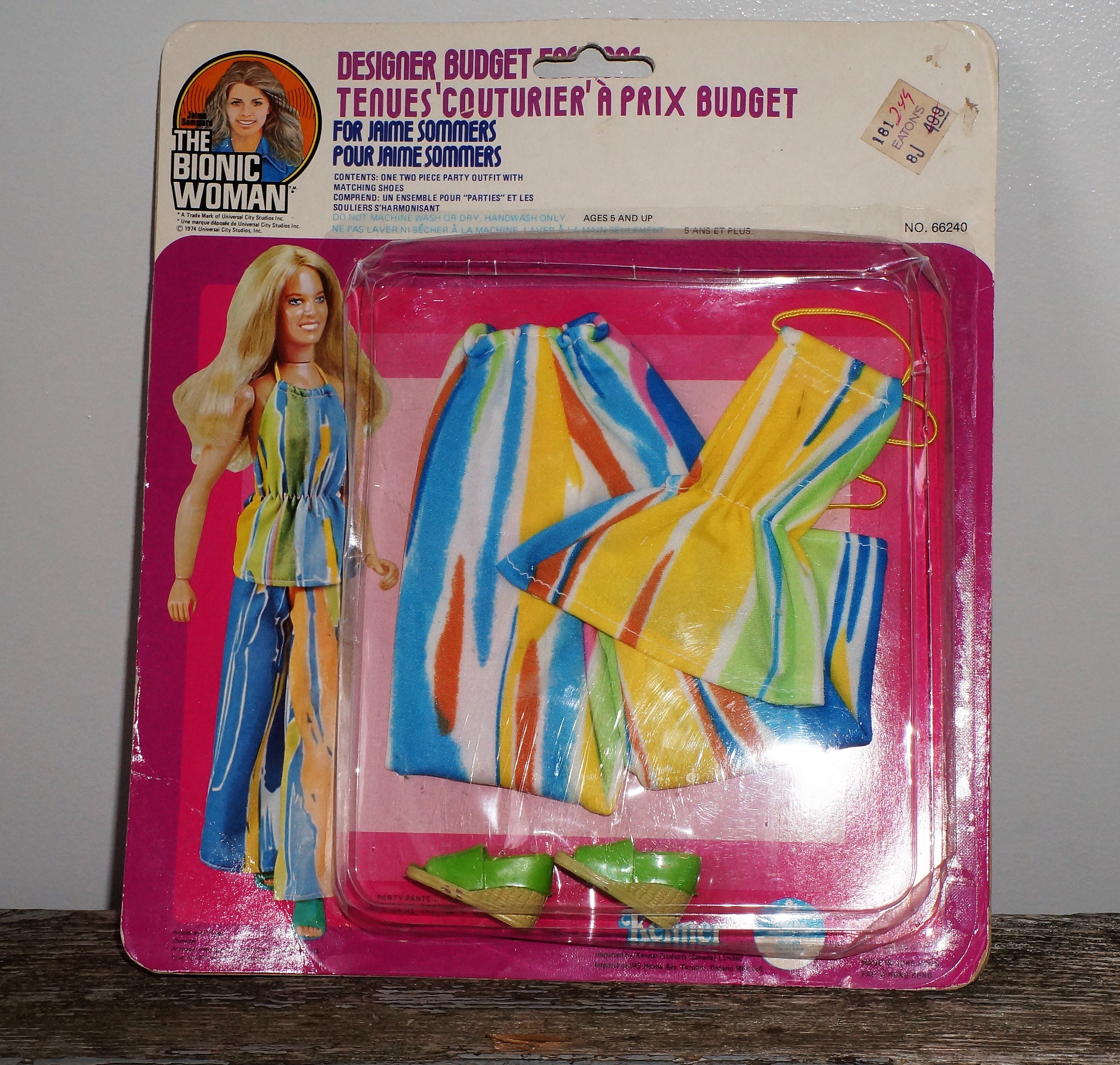 1976 Kenner Bionic Woman Jaime Sommers Designer Outfit (Party Pants) MOC  (Hong Kong)