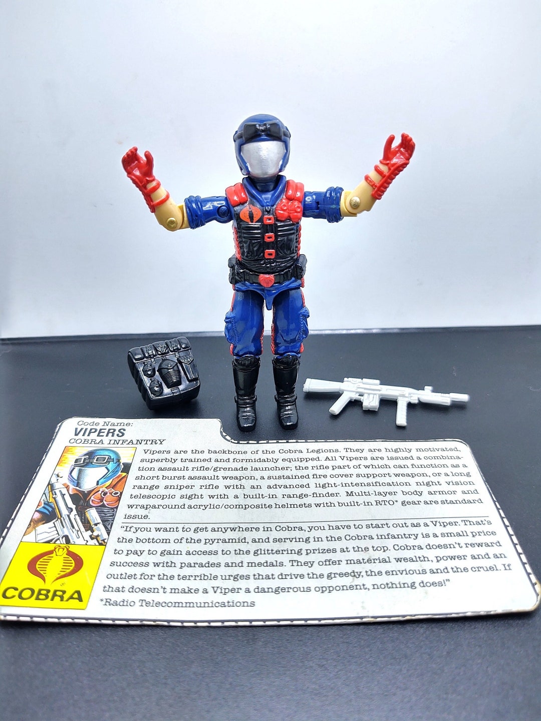 GI Joe Viper 1986 Hasbro - Figurine Complète Avec Carte Française