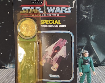 Last 17 A Wing Pilot, Kenner Star Wars POTF, With Clean Cardback, Bubble and Coin