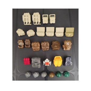 1986-1987 Hasbro GI Joe ARAH Action Figure Accessories, Backpacks, and Helmets