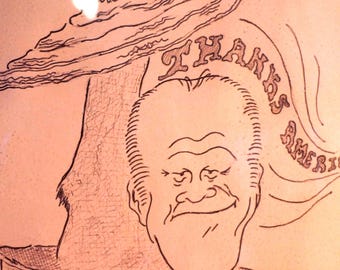 Vintage President Gerald Ford 1976 original editorial political cartoon, signed by artist