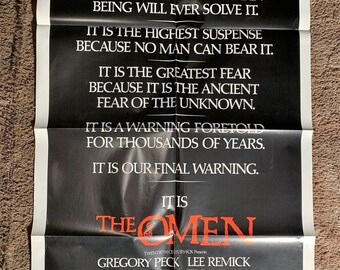 Original The Omen One Sheet Movie Poster 27"x41"