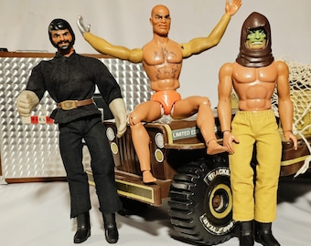 Mattel Big Jim The Wolf Pack Figures, 1975, Double Trouble Zorak, The Whip, Dr. Steel, Your Choice