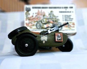 Vintage 60s Cherilea German Army Motorcycle and SideCar for 12" Joes and Action Man Figures, In Original Retail Box, UK