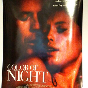 1994 "Color of Night" movie D/S one sheet movie poster, Bruce Willis and Jane March