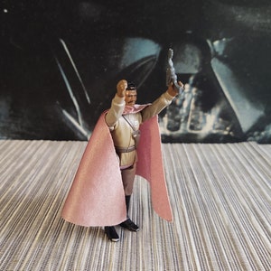 Vintage Kenner Star Wars POTF Last 17 General Lando Calrissian with Vintage Grey Palace Blaster, Repro Cape, 1985